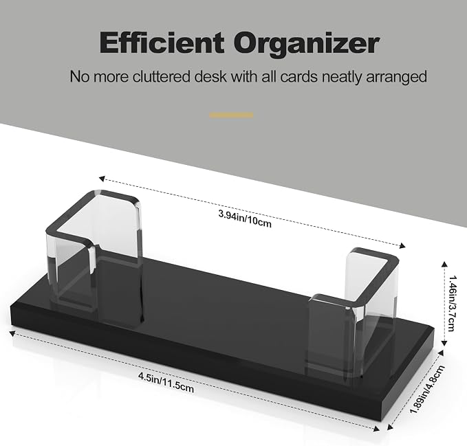 Acrylic Business Card Holder, Clear Card Display Stand for Desk, Business Card Organizer for Office Home Exhibition 1 Pack(Black)