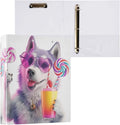 ALAZA 3 Ring Binder A Cool Dog Clipboard Round Ring Binder Holds 1.5 Inch Three Rings Binder Heavy Duty Binders for School Office Supplies, 1Pack