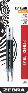Zebra Pen SARASA Retractable Gel Refill, Black Ink, 0.7mm, 2-Pack