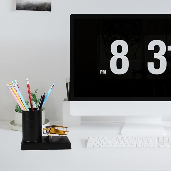 Desk Pen Organizer Pen Holder for Desk Simple Style Pencil Holder Storage Container Easy-Clean Office Tabletop Cup for Pens Pencils Clips Makeup Brushes 5.70 X 4.52 X 2.95 in