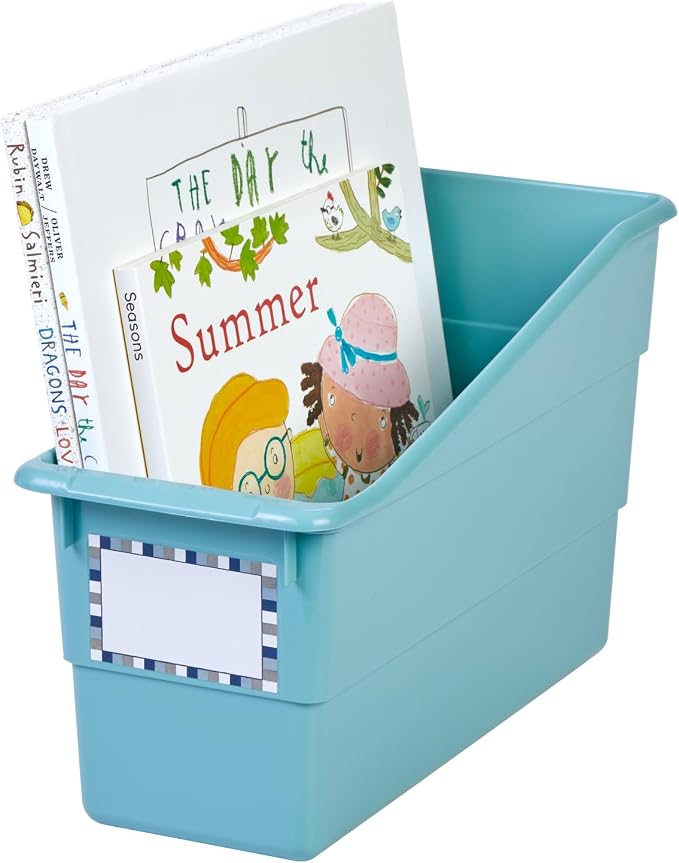 Really Good Stuff Durable Book & Binder Holder, 6-Pack, Water