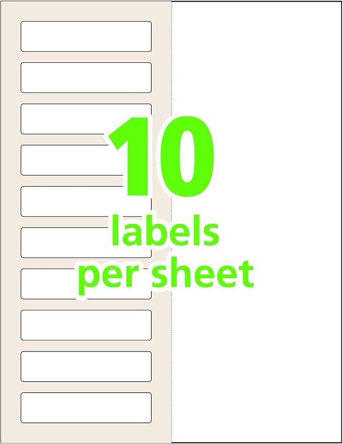 Avery 00757 Easy Align Self-Laminating ID Labels, Laser/Inkjet, 1 1/32 x 3 1/2, White (Pack of 250)