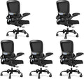 TRALT Office Chair - Ergonomic Desk Chair with Adjustable Lumbar Support, Mesh Computer Chair, Executive Chairs for Home Office Comfortable Lumbar Support Black Pack of 5