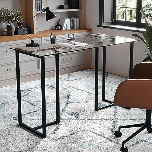 Martha Stewart Eli Glass Top Home Office Desk,