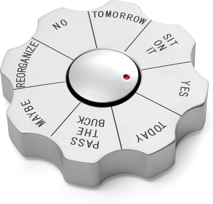 Natico Originals Rotating Decision Maker Paperweight, Fidget Spinner, Executive Gift, Desktop Organizer Trinket (60-2622)