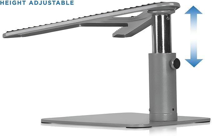 Mount-It! Adjustable Height Laptop Stand for Desk, Ergonomic Laptop Riser for 11–15 Inch Laptops, Tilted Desktop Lift with Anti-Slip Platform, Up to 33 lbs
