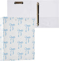 ALAZA 3 Ring Binder Blue Bow Clipboard Round Ring Binder Holds 1.5 Inch Three Binders Heavy Duty Binders for Office Supplies, 1Pack