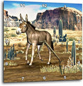 3dRose dpp_62994_1 Donkey in The Southwestern Desert-Wall Clock, 10 by 10-Inch