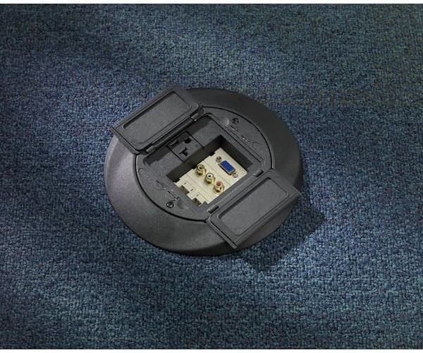 Hubbell Wiring Device-Kellems Box Cover, Floor Box Type, 2 Gang, Aluminum, Flush Cover Type S1CFCBL - 1 Each