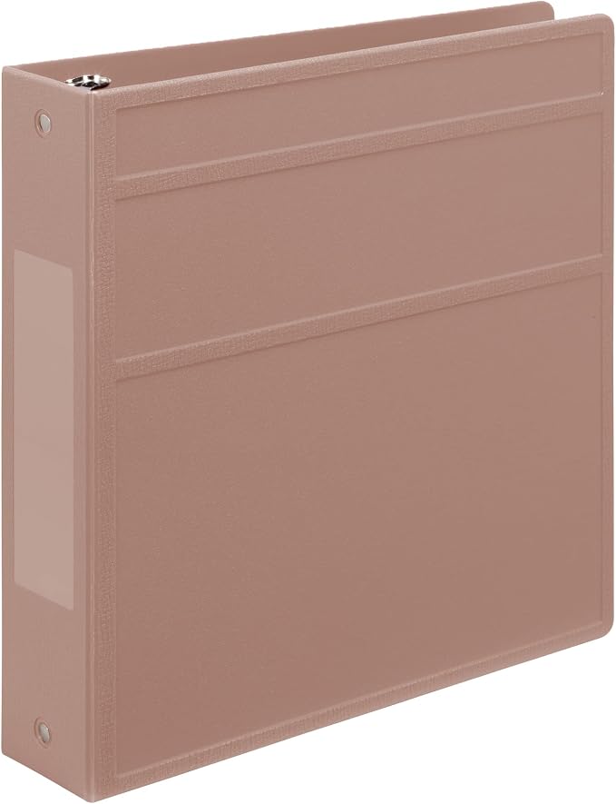 Carstens 2-Inch Heavy Duty 3-Ring Binder - Side Opening, Dusty Rose, Durable Plastic, Precision No-Gap Rings, Waterproof Cover, No Pockets, Holds 300 US Letter Sheets, BPA-Free, Made in USA (2825-3R)