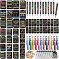 Pasimy 218 Pcs Inspirational Stationery Gifts Motivational Mini Notepad Pen Quote Bookmarks Stress Relief Stickers Inspiring Silicone Keychains for Home Office Appreciation Gift(Dark)