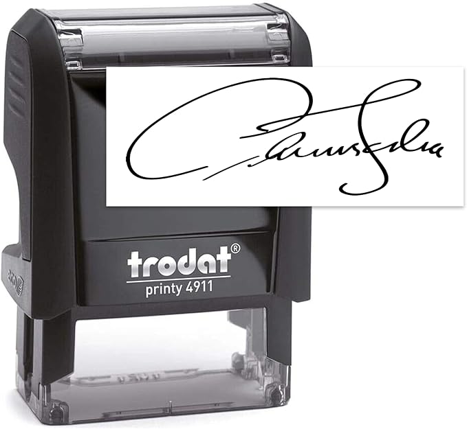 Trodat 4911 Signature Stamp - Custom Text Stamp - Choose from Many Fonts & Colors!