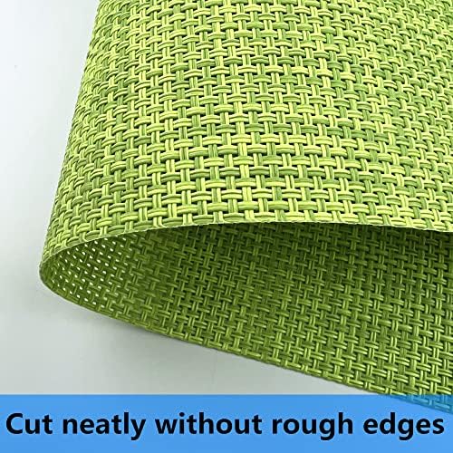 WAZAIGUR Placemats Crisscross Woven Vinyl Place Mats Set of 6 Green