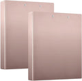 KLL Three Rings Binders 1-1/2 Inch With Interior Pockets - 1/2 Pack School Supplies Hardcover Rose Gold Gradient