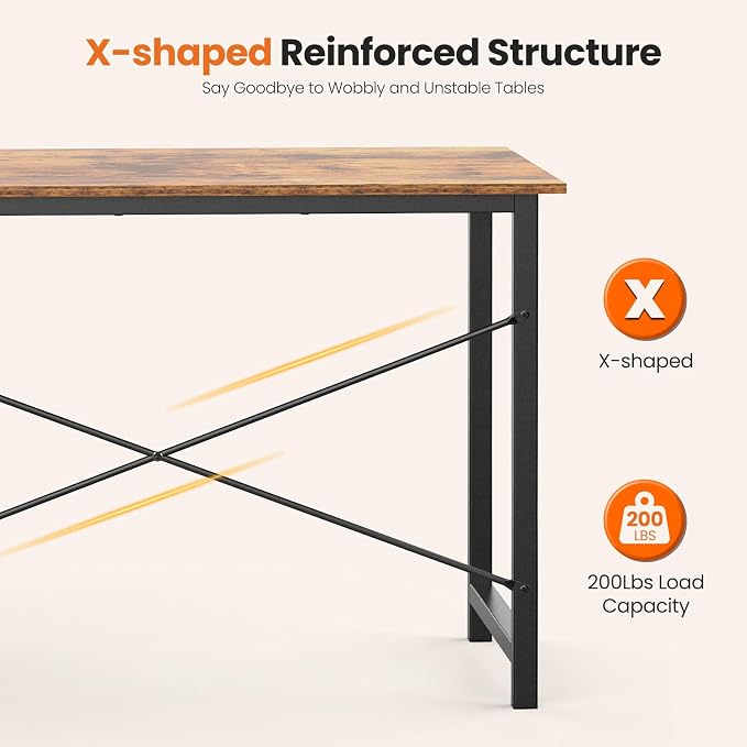 Sweetcrispy 40-Inch Computer Desk with Drawers, Office Desk, Brown | Small Desk for Bedroom Home Office with Side Hook, Modern Simple Desk with Storage for Writing
