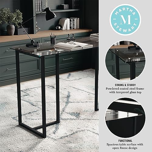Martha Stewart Eli Glass Top Home Office Desk,