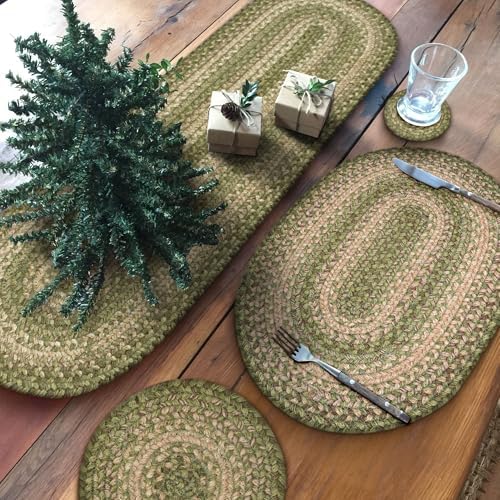 Homespice Grassland Jute Braided Table Runner, Oval 8x28 Set of 2