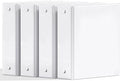 SUNEE 2 Inch Binders 3 Ring 4 Pack, PVC-Free Clear View 2" Binders (Fits 8.5x11 Inches) for School, Office & Home Use, White