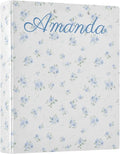 Custom Personalized Name Blue Small Floral 3 Ring Binder 1.5 Inch