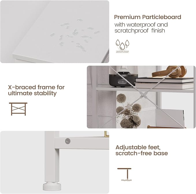 VENNQD Corner Desk with Drawers Shelves for Small Space 90 Degrees Triangle Computer Desk with Power Outlets,Gaming Desk with LED Lights Monitor Stand for Home Office Workstation Writing Table (White)