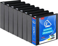 COMIX Heavy Duty Slant-D Ring View Binder, 2 inch 3 Ring Binders, Hold 500 Sheets of 8.5" x 11" Paper, 8 Pack (Black)