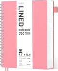 AHGXG Spiral Journal Notebook - College Ruled Notebook 8.5" x 11", 300 Pages Thick Journal for Women, 100GSM Thick Paper, Plastic Hardcover A4 Journal for Writing Work School Supplies, Pink