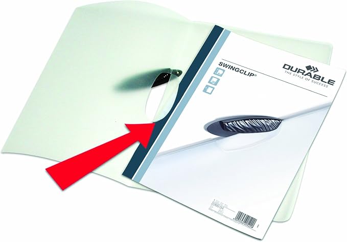 Durable Report Cover with SWINGCLIP - Letter-Size 8.5" x 11" Inches - Holds Up to 30 Pages - Clear Cover and Dark Blue Border - Pack of 5