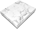 TheDisplayGuys 25 Cardboard Jewelry Gift Boxes with Inserts - Marble White | Size #65 - 6.2" x 5.2" x 1.1", Lids, Cotton Filled Padding, Kraft Paper, Bulk Pack Case, for Shipping, Organizers, Storage