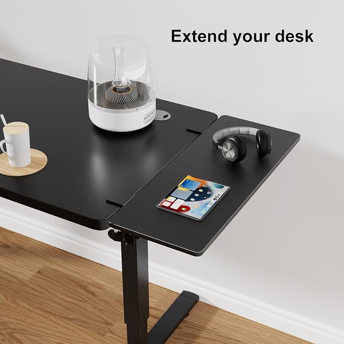 Suptek Clamp-on 9.5 x 23.6 inch Desk Extender, Wrist Support, Foldable Keyboard Tray Platform, Suitable for Office Desks, Black, DSF3LB