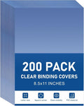 Dynta 200 Pack Binding Covers A4 Clear Report Cover | Letter Size, 8.5x11 Inches, 8 mil PVC Sheets, Square Corners, Un-Punched, Office Supplies