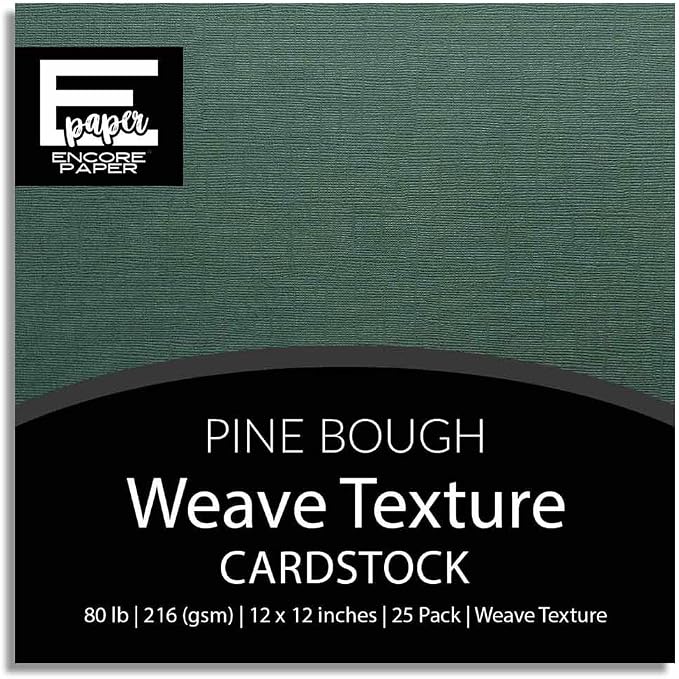 PINE BOUGH—12x12 Textured Cardstock | 80lb Textured Green Scrapbook Paper | Premium Cardstock for Cricut Cutting | 25 Sheets