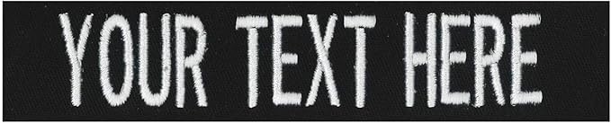 Custom Uniform Name Tapes Solid Colors. Black Fabric, 4 Inch Sew on