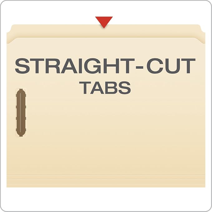 Pendaflex Manila Fastener Folders, Letter Size, 2 Fasteners, Straight Cut, 50/BX (FM212)