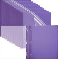PATIKIL Plastic Report Covers with Prong, 30 Pcs 80 Sheet Clear Front Presentation Binders with 3 Metal Prong Fasteners Report Folder for Resume Documents Files Letter, Purple