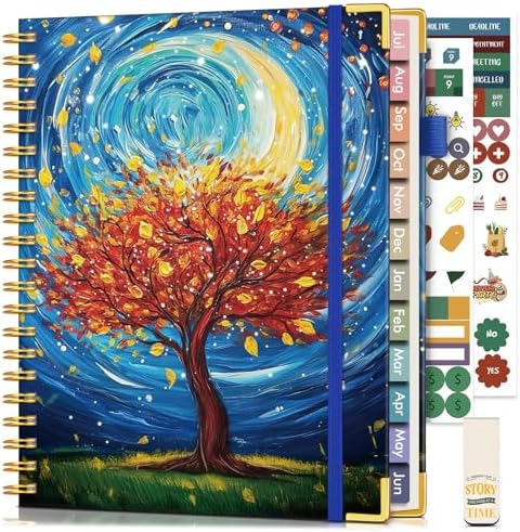 Academic Planner 2026-2027, Hardcover Weekly and Monthly Calendar Planner from July 2026 - June 2027, 8.5" x 11" A4 Large Daily Agenda with Tabs, College School Organizer for Student Teacher, Cosmic Tree of Life