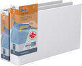 QuickFit Heavy Duty 11 x 17 Inch Spreadsheet View Binder, D Ring, White, 2 Pack, 2 Inch