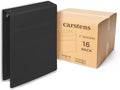 Carstens 2-Inch Heavy Duty 3-Ring Binder - Top Opening, Black, Durable Plastic, No-Gap Rings, Waterproof Cover, No Pockets, Holds 300 US Letter Sheets, BPA-Free, Made in USA (5879-3R), Case of 16