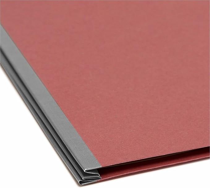 Smead Value Filing 100% Recycled Pressboard Classification File Folder, 1 Divider, 2" Expansion, Letter Size, Red, 10 per Box