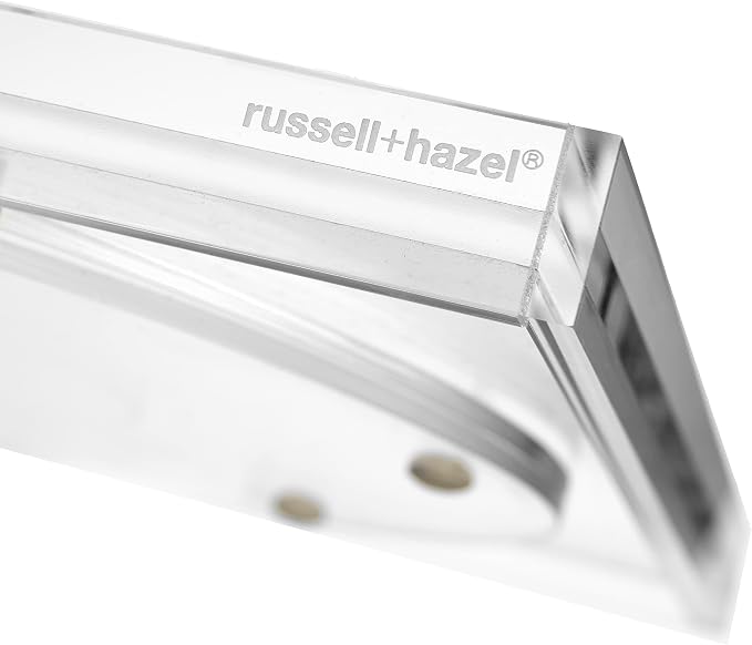 Russell+Hazel Acrylic Desk Accessory Tray, Clear, for Home Office | Organizes and displays desktop items & mail in one clear acrylic tray. Polished edges stack seamlessly with the Bloc line.