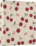 3 Ring Binder Retro Bow Cherry 1.5" Round Ring Binders View Binder with 200 Sheet for Kids School Supplies Women Men Office, 1 Pack
