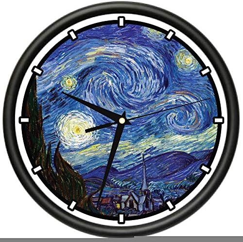 Starry Night Design Wall Clock | Precision Quartz Movement | Décor for School Class Office Bedroom Decoration