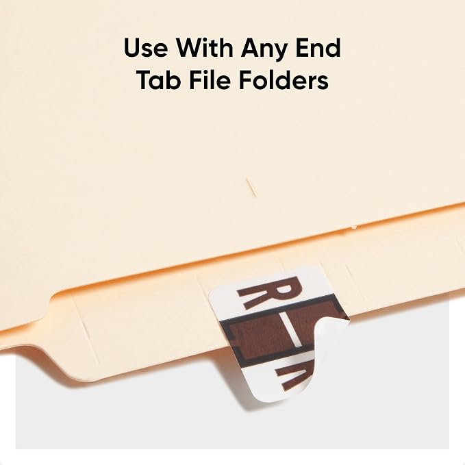 Smead BCCR Bar-Style Color-Coded Alphabetic Label, R, Label Roll, Brown, 500 Labels per Roll, (67088)