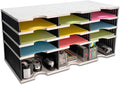 Ultimate Office TierDrop Desktop Organizer, 9 Compartment Sorter Plus Riser | Riser base gives easy access to lower slots and stores desk accessories; modular no-tool design, expands with add-on tiers