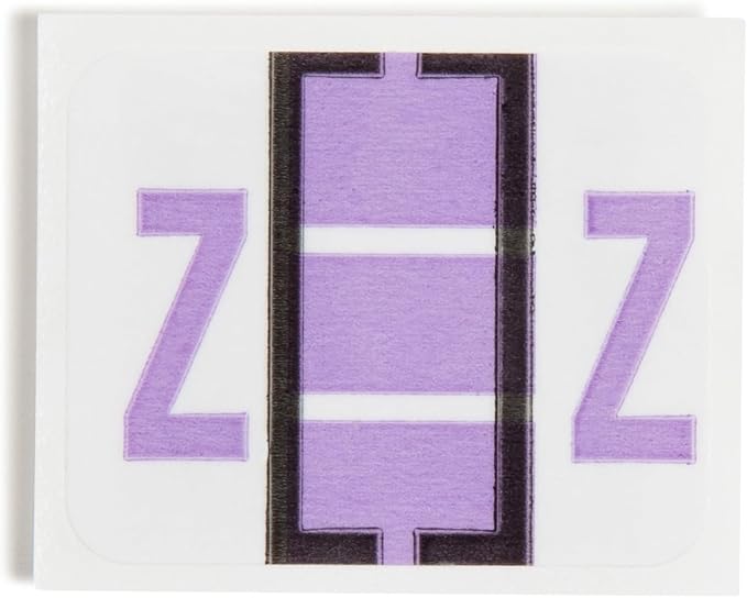 Smead BCCR Bar-Style Color-Coded Alphabetic Label, Z, Label Roll, Lavender, 500 Labels per Roll, (67096)