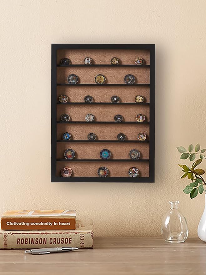 18x24 Shadow Box with Shelves and Hinged Door, Extra Large Shadow Boxes Display Cases with Movable Shelves for Coins Medals Bouquet Figures Miniatures-Black | Wood; 18x24-Inch Display; 6 Removable Shelves; Hinged Door; Wall-Mount or Tabletop; For Coins...