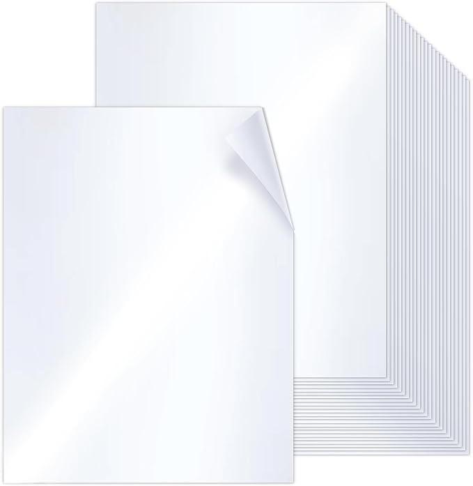 100 Sheets White Shimmer Paper 8.5 x 11 32 lb Bond 120 GSM | Goefun Double Sided Glossy Metallic Paper for Invitations, Certificates, Crafts