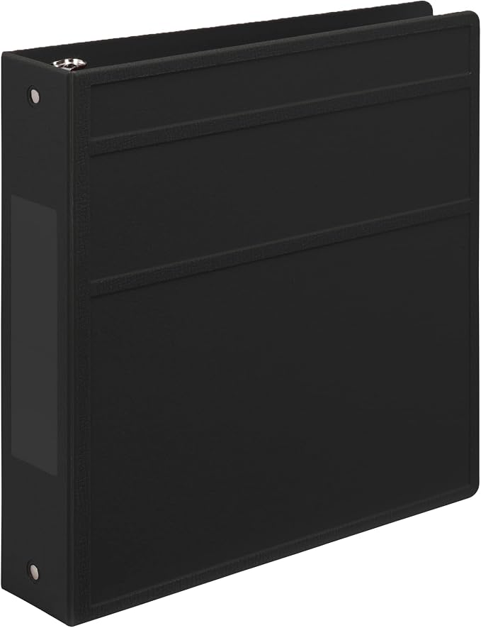 Carstens 2-Inch Heavy Duty 3-Ring Binder - Side Opening, Black, Durable Plastic, Precision No-Gap Rings, Waterproof Covers, No Pockets, Holds 300 Letter-Sized Sheets, BPA-Free, Made in USA (5829-3R)