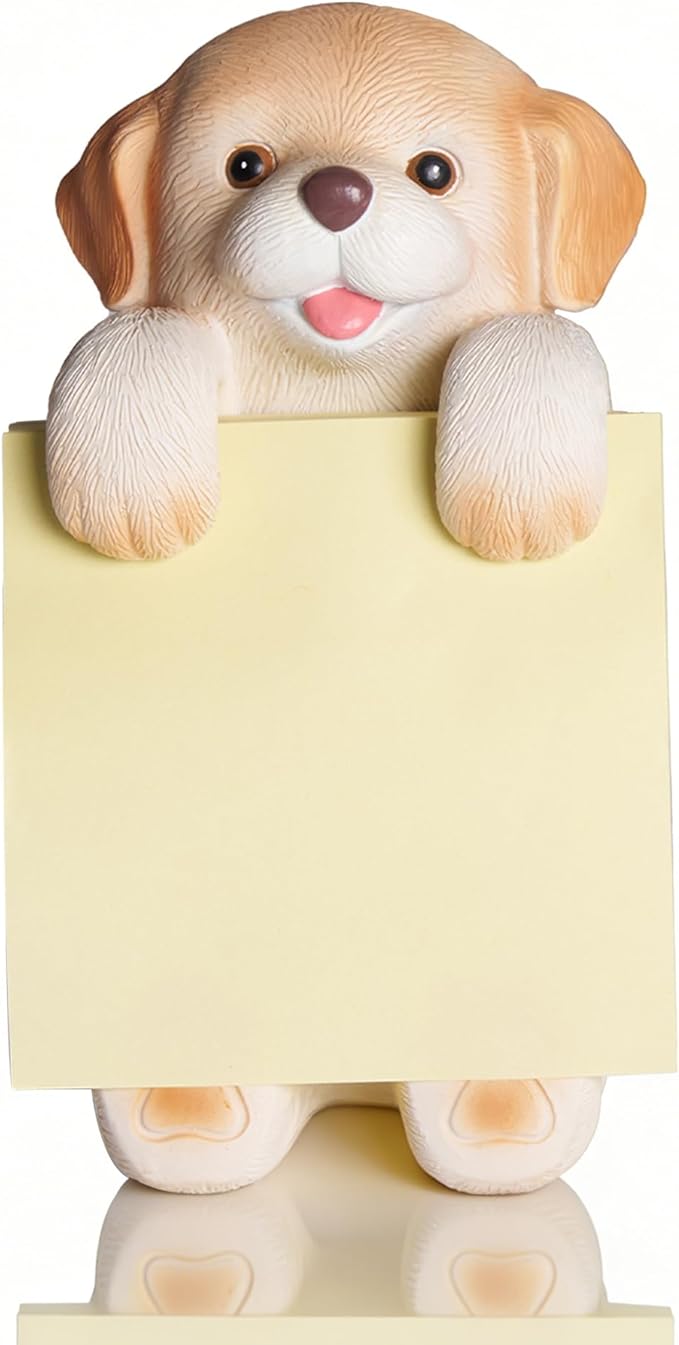 Dog Pop-Up Sticky Note Dispenser for 3x3 in Notes, Labrador | Includes 100 sheets, handmade resin desk decor for office, home or classroom; gift for teachers, coworkers and dog lovers