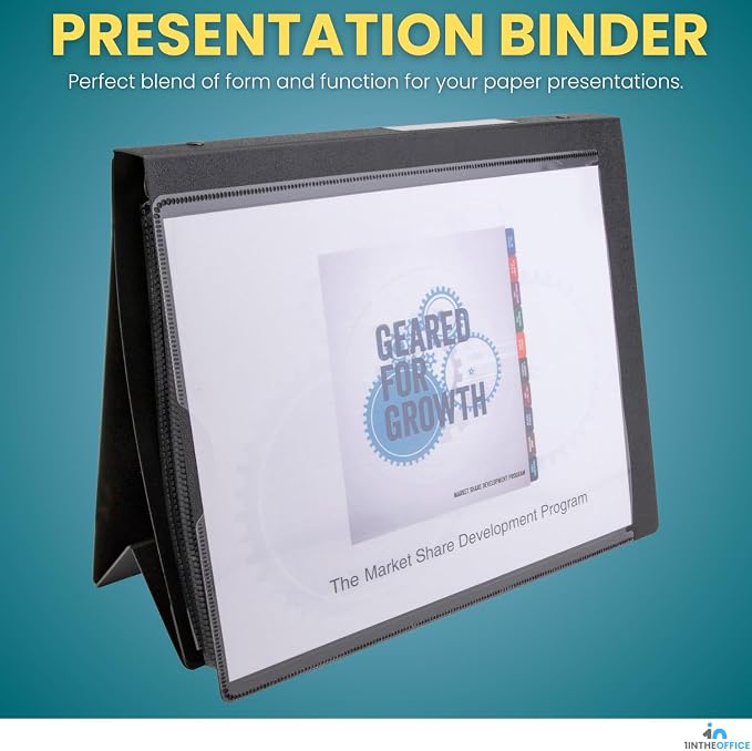 1InTheOffice Presentation Binder 8 1/2" x 11" Sheet Size, 2 Pack