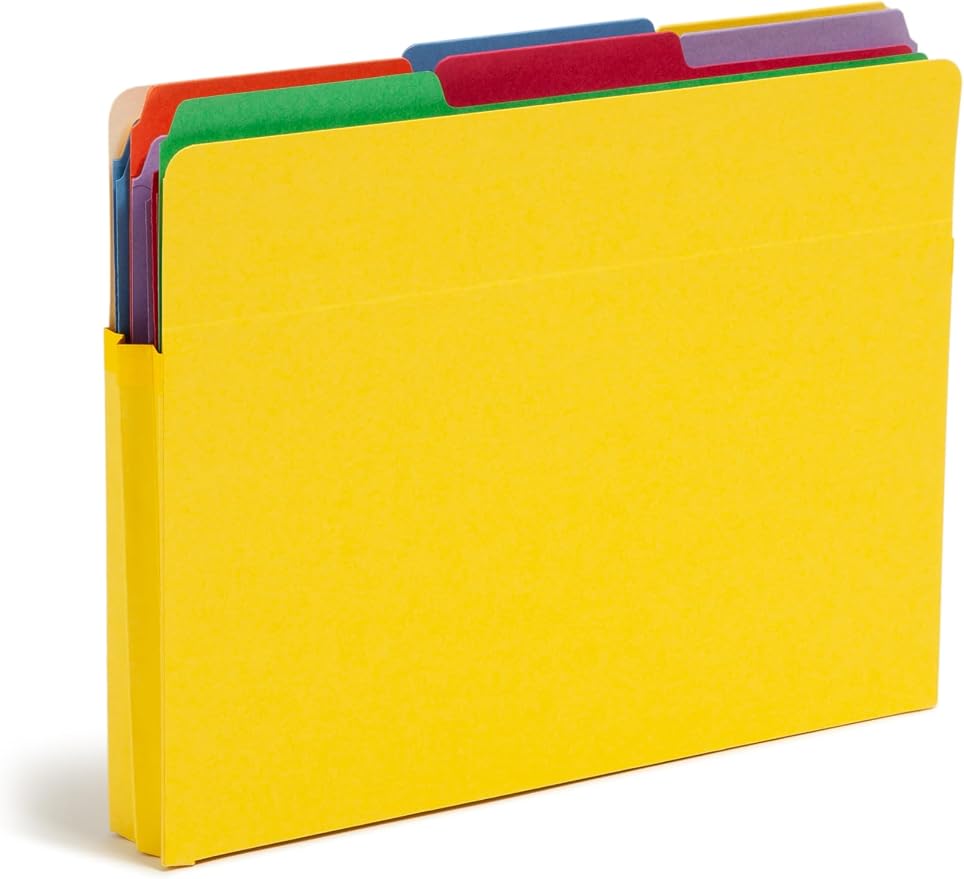 Smead File Pocket, Straight-Cut Tab, 1-3/4" Expansion, Letter Size, Yellow, 25 per Box (73223)